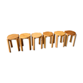 6 wooden stools