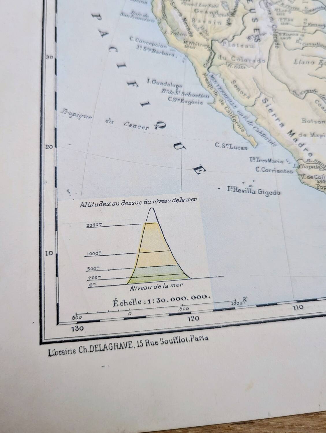 North America. Geographical map printed in 1900.