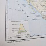 North America. Geographical map printed in 1900.
