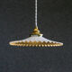 Old opaline pendant lamp painted white and gold - new cable and socket