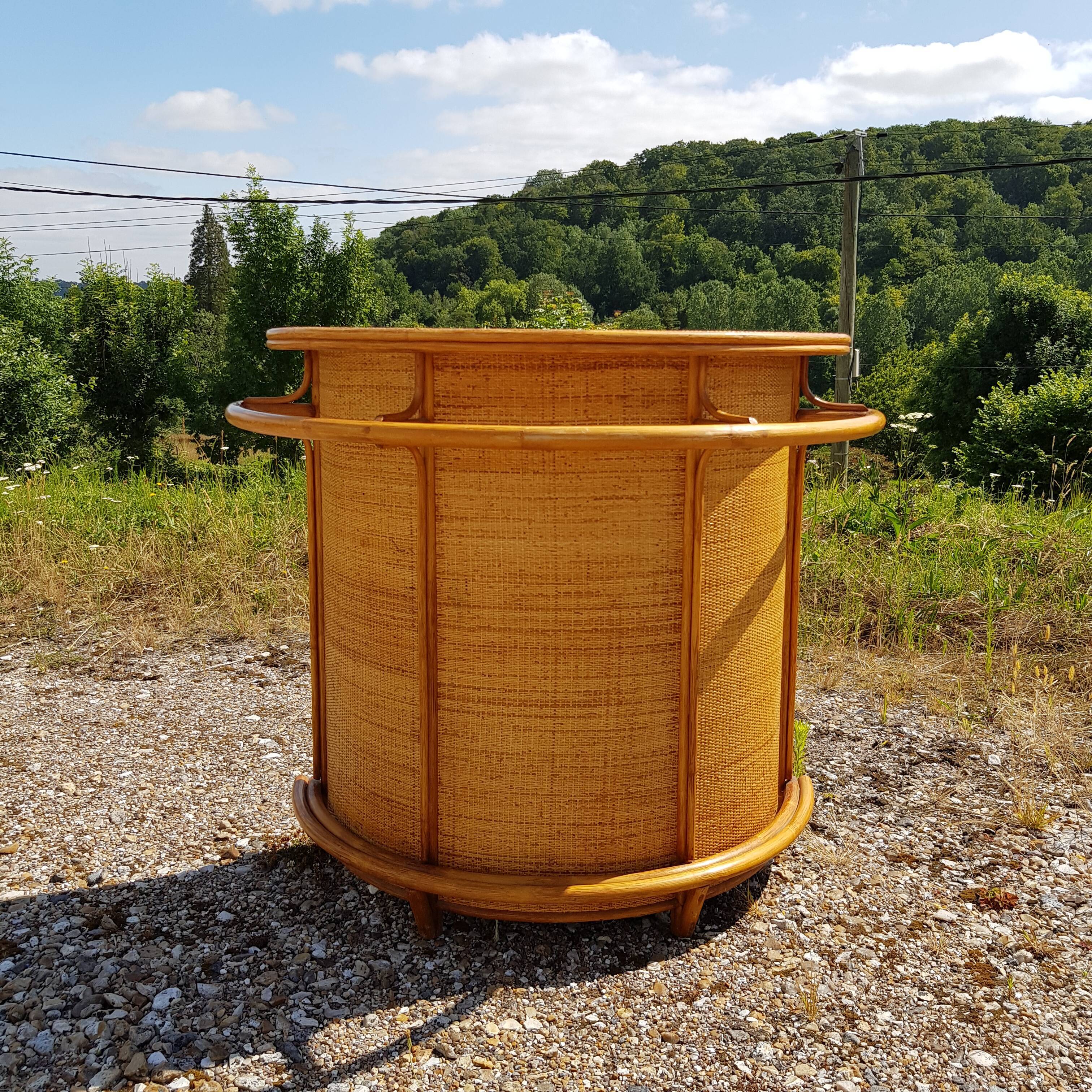 Vintage bamboo and rattan bar