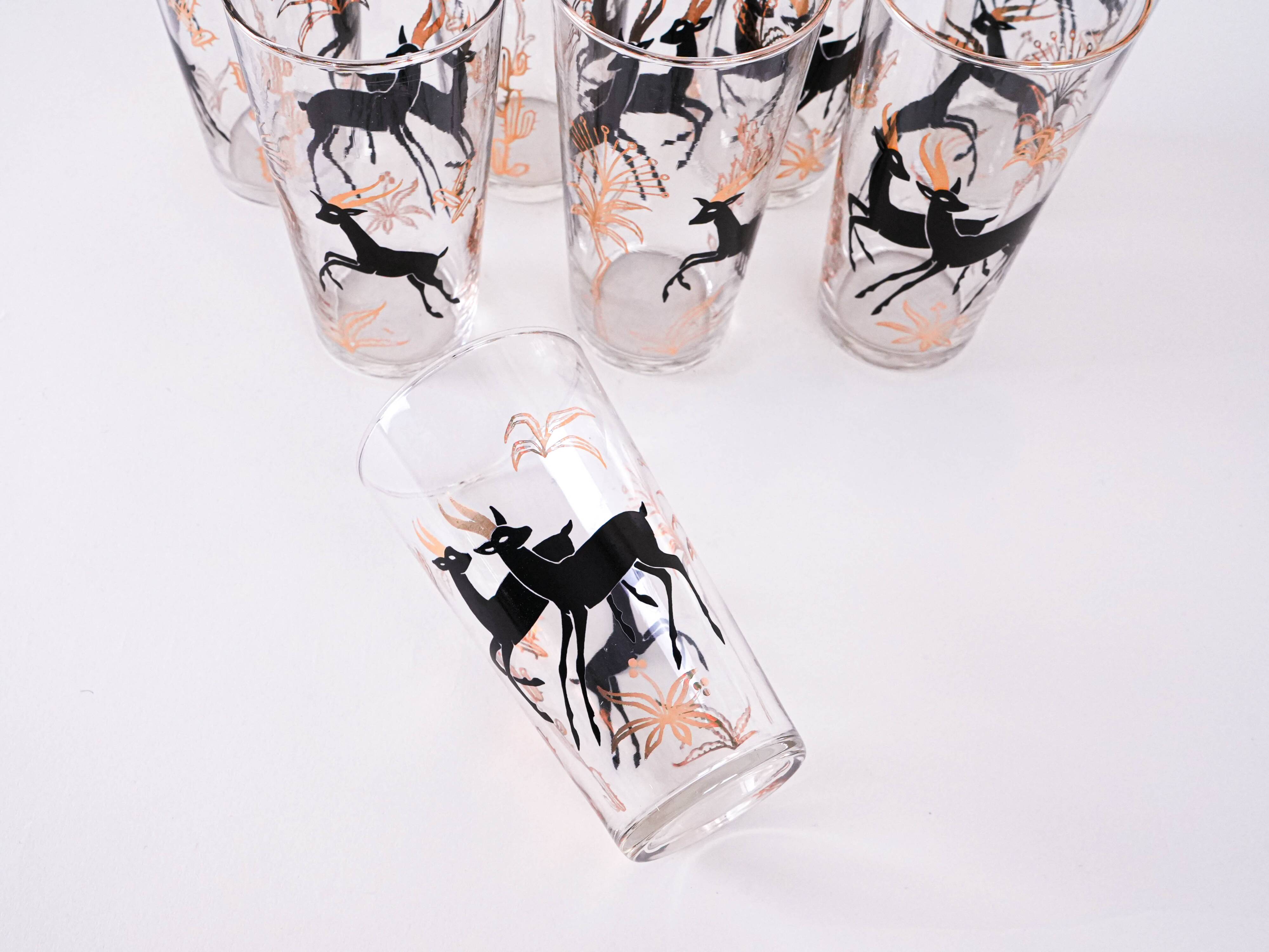 Set of eight glasses, Danish design, 1970s, manufactured in Denmark