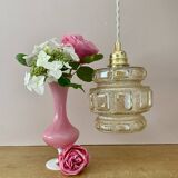 Vintage globe pendant light in amber glass