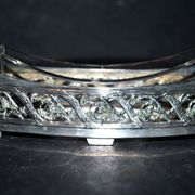 Empire salt shaker in silver metal ALPACA Saleron Napoléon III shuttle laurel frieze