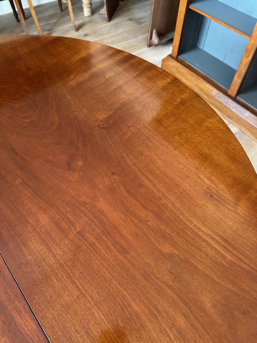 Large antique oval Dutch mahogany table