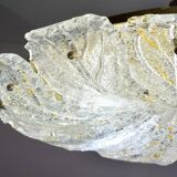 Splendid large size Italian Murano glass yellow and transparent ceiling light