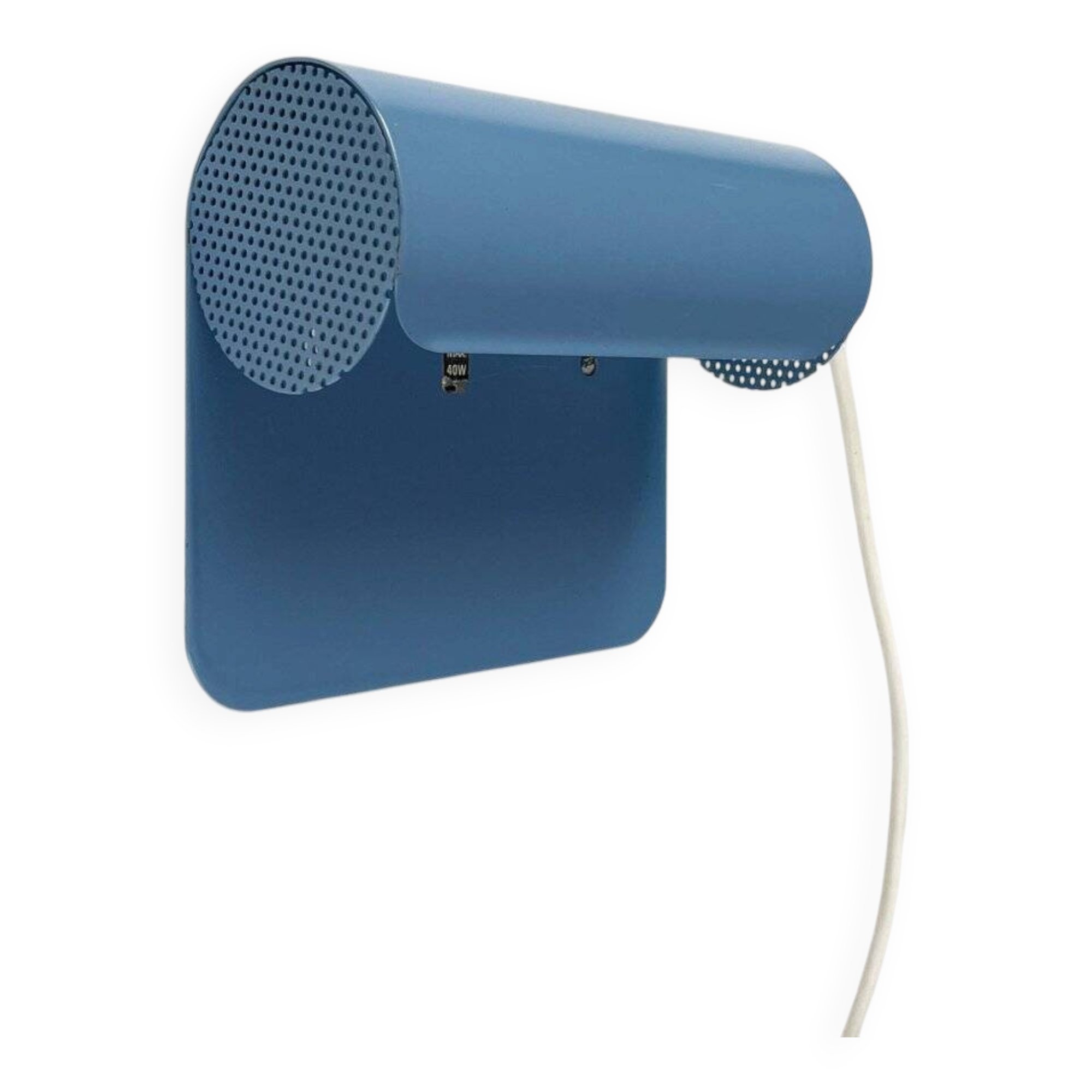 Light blue perforated metal suspension by Abo Randers, Danish postmodern, 1980s.