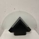 Postmodern geometric glass and metal lamp, large model, 1980