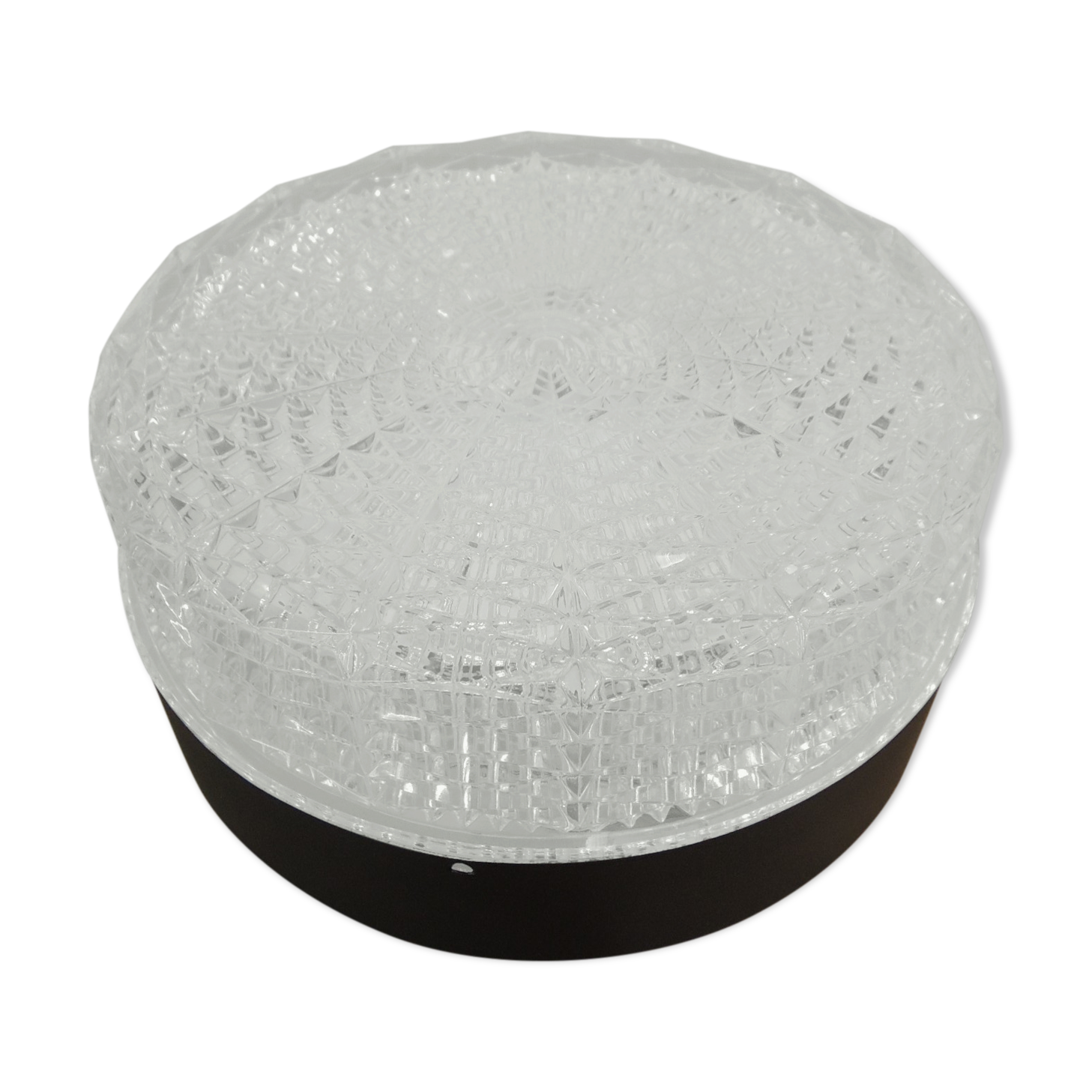 Glass and metal ceiling light