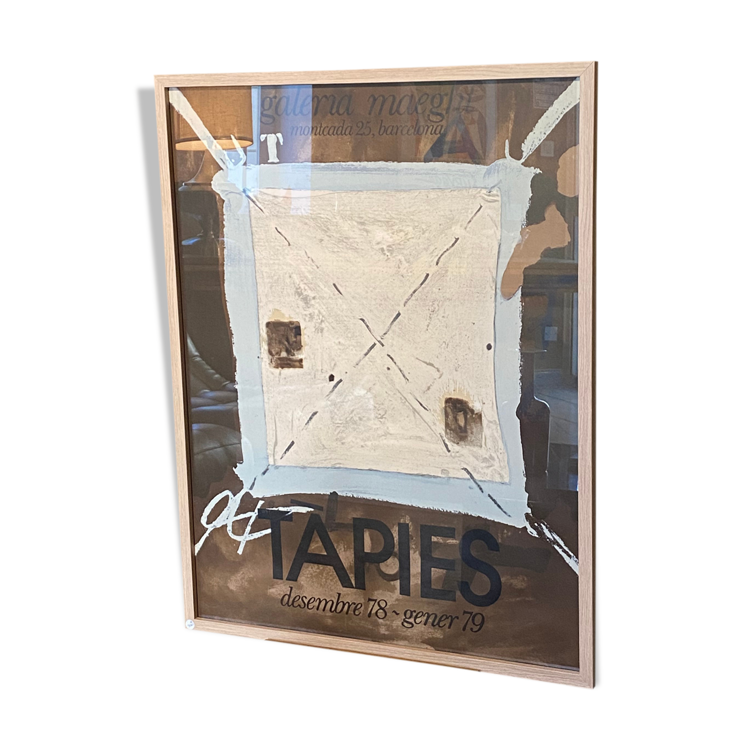 Old lithograph poster Tapies Galerie Maeght