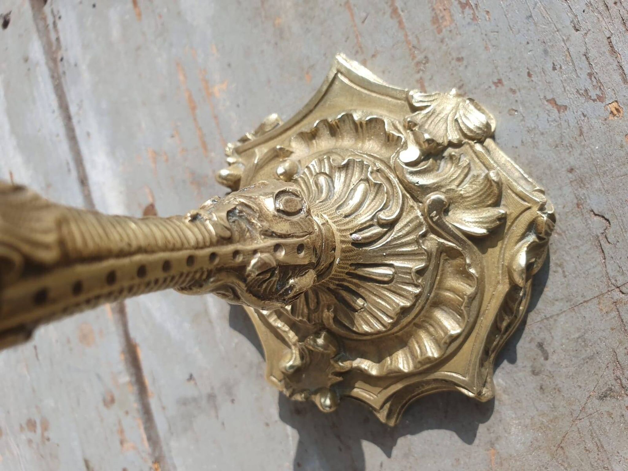 paire bougeoirs bronze