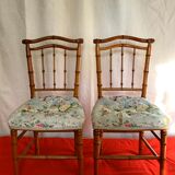 Pair of chairs bamboo collection Napoleon III