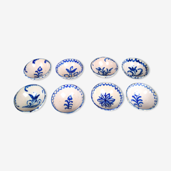 Antique handmade ensemble de bols en céramique en terre cuite fajalauza, grenade espagne xix
