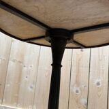 Round bistro side table in cast iron and marble
