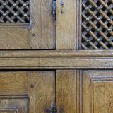 Antique oak bread cabinet from the late 17th century with working locks