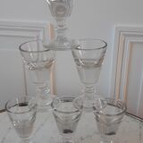 Set of 6 glasses of bar effect trompe l'oeil 30s
