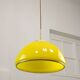 Mid-Century Italian Yellow Glass and Brass Pendant Lamp