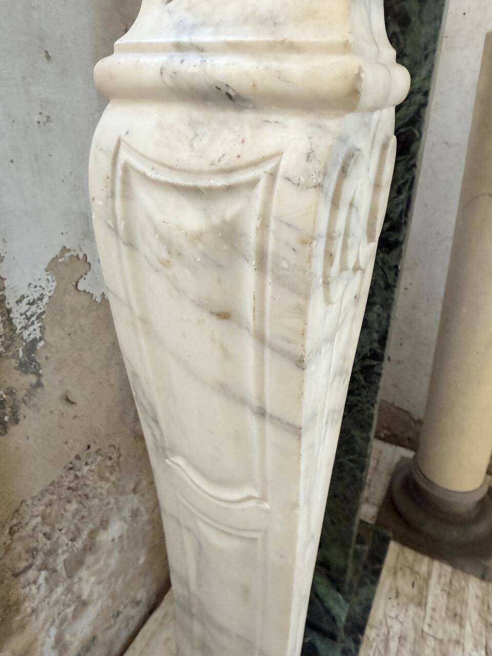 Set of 4 marble columns or pedestals.