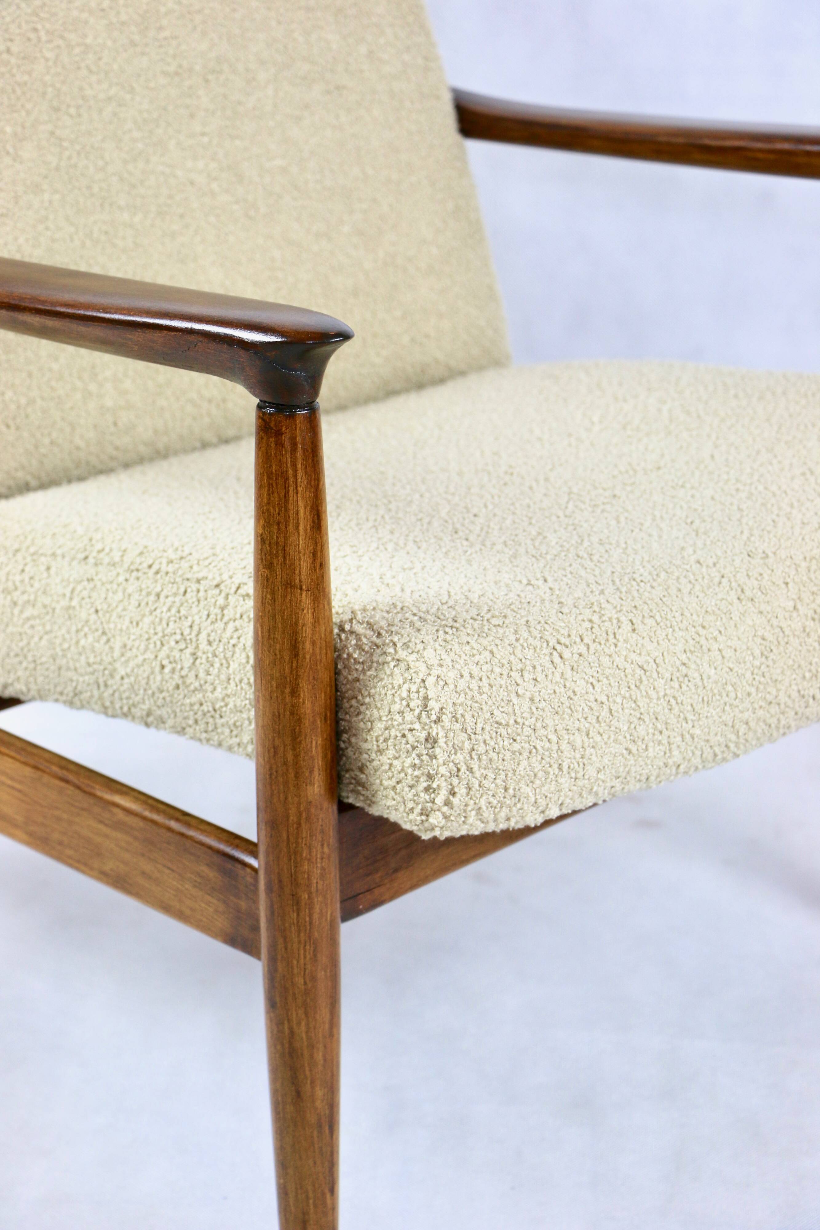 GFM-64 Armchair in Beige Bouclé attributed to Edmund Homa, 1970s