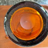 Amber pitcher bubbled glass