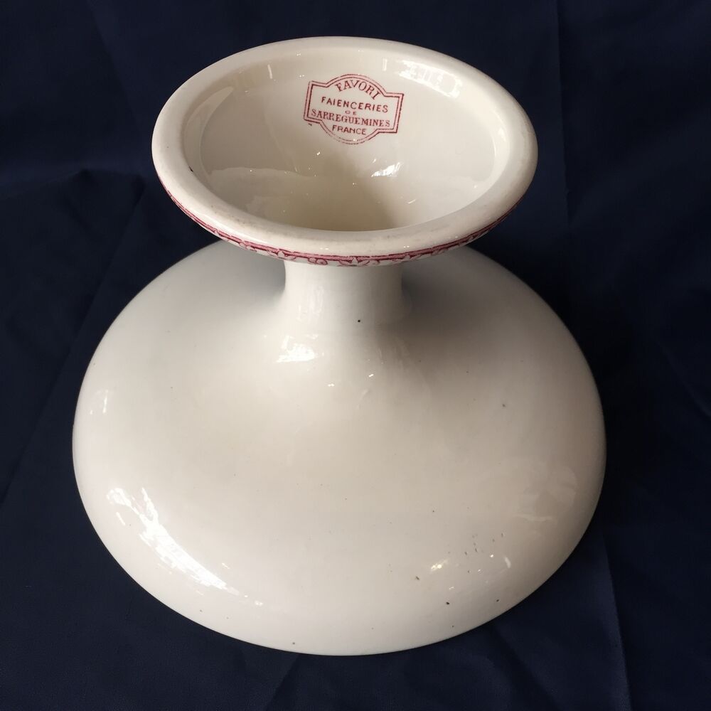 Earthenware fruit cup of Sarreguemines Favori model birds and flowers