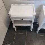 Pair of white patinated Louis XV style bedside tables