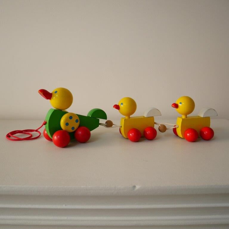 Pulling wooden ducks