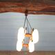 Lustre vintage scandinave en teck et perspex