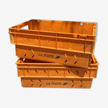 Set of 2 Bins / Plastic Sorting Boxes - La Poste 50x30cm - Industrial Decoration