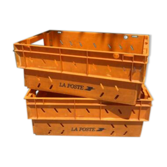 Set of 2 Bins / Plastic Sorting Boxes - La Poste 50x30cm - Industrial Decoration