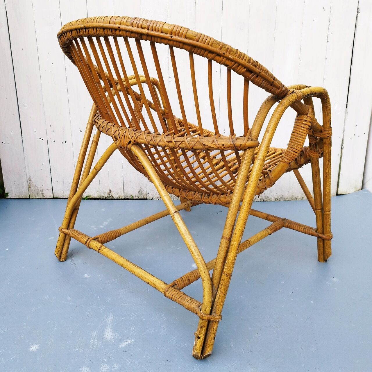 Vintage rattan armchair 70's