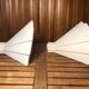 Pair art deco wall lamp angle white plaster made in italy vintage #a469