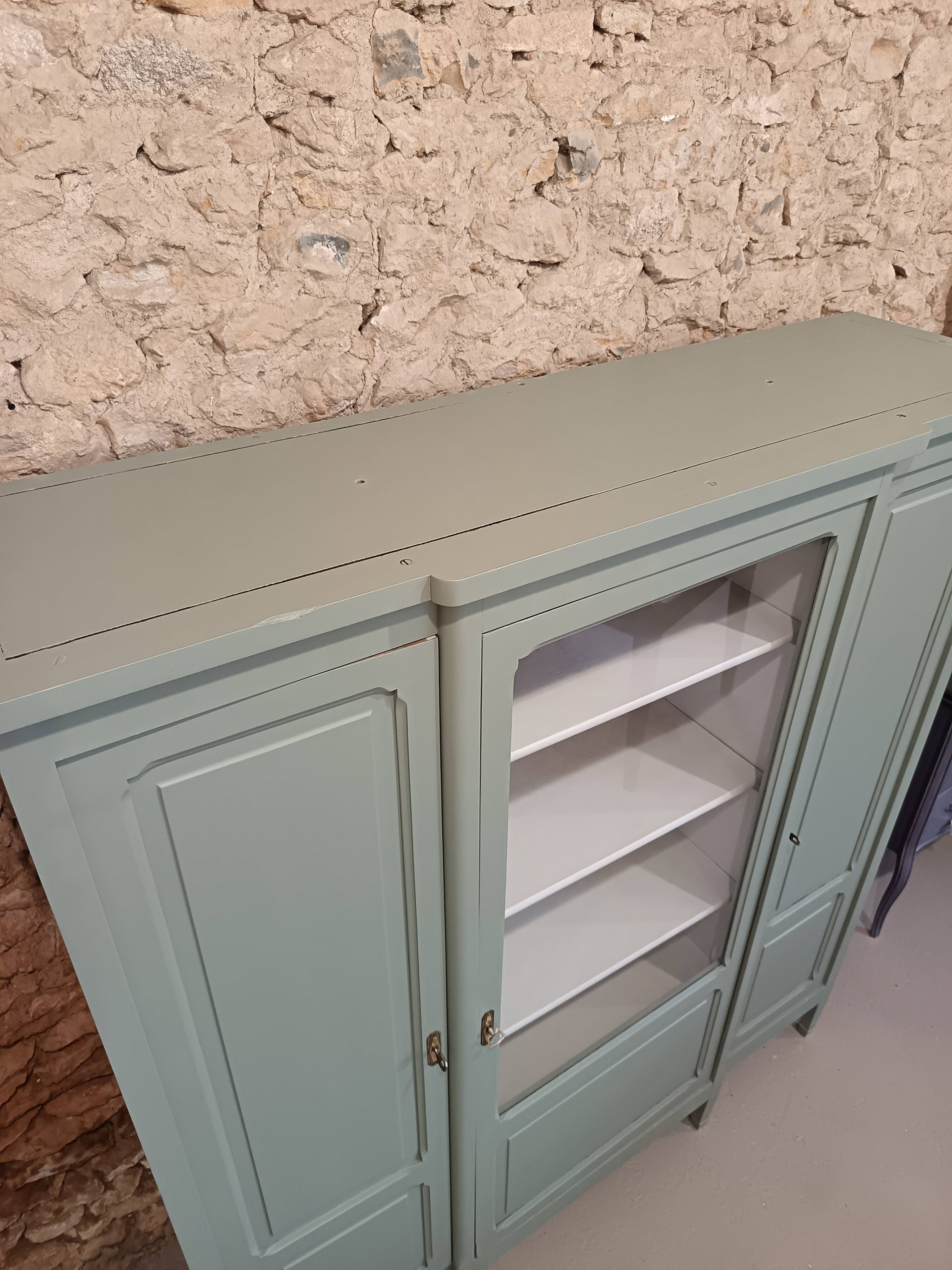 Bronze green display cabinet bookshelf