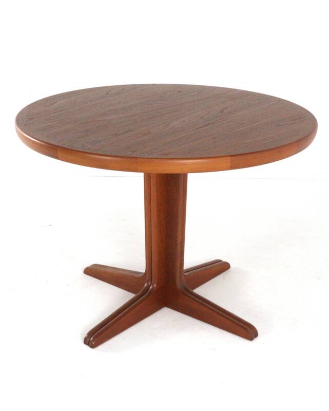 Round 3x extendable dining table 'Hampen' - danish teak mid century modern