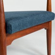 Mid-century teak armchair easy chair reupholstered 60s vintage