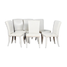 Suite of 6 chairs in ivory white leather