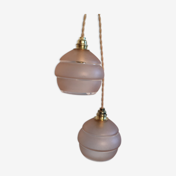 Pair of Art deco ball hanging lamp