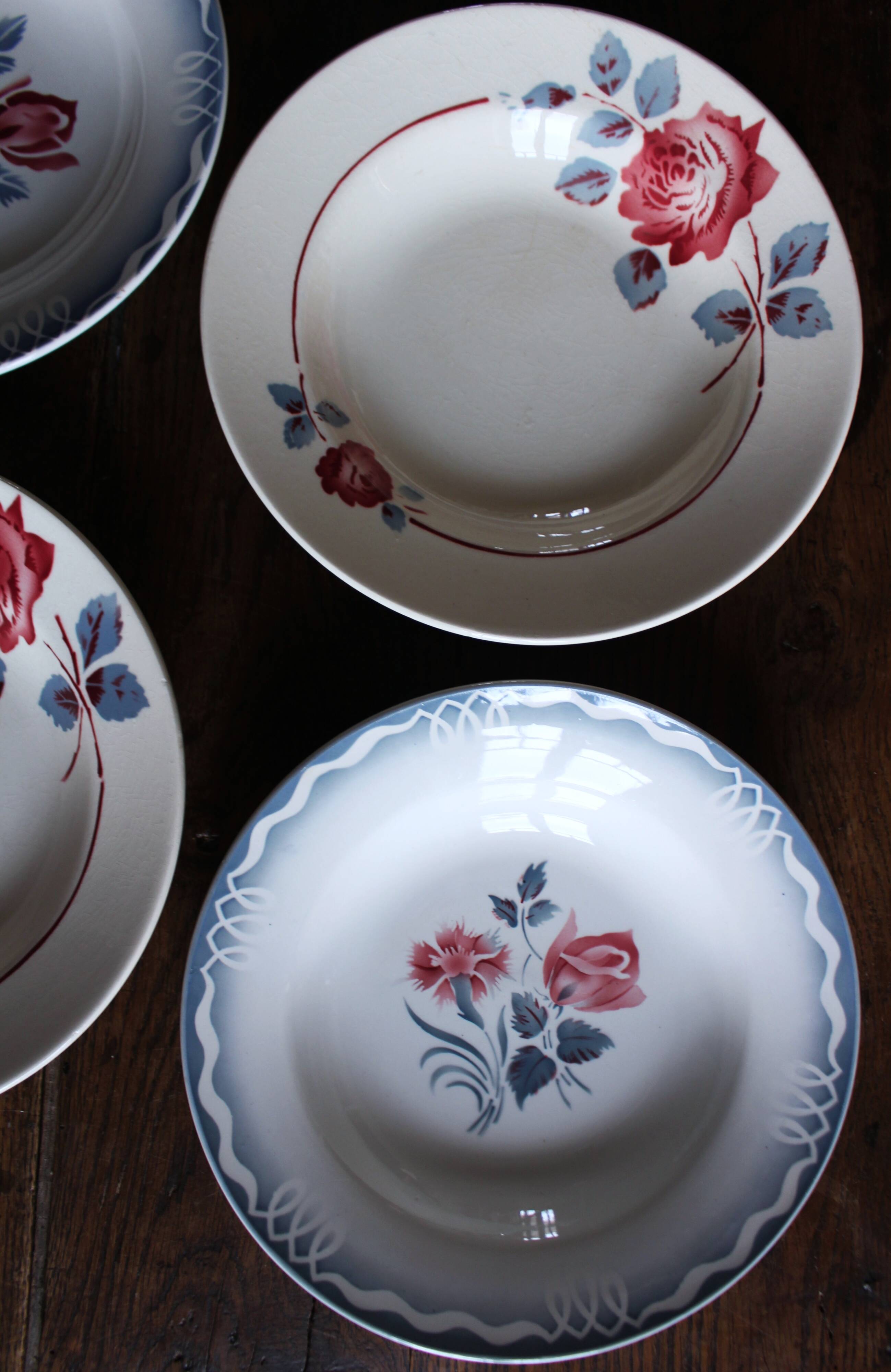 6 Art Deco deep plates Marinette Juliette Digoin Sarreguemines Badonv