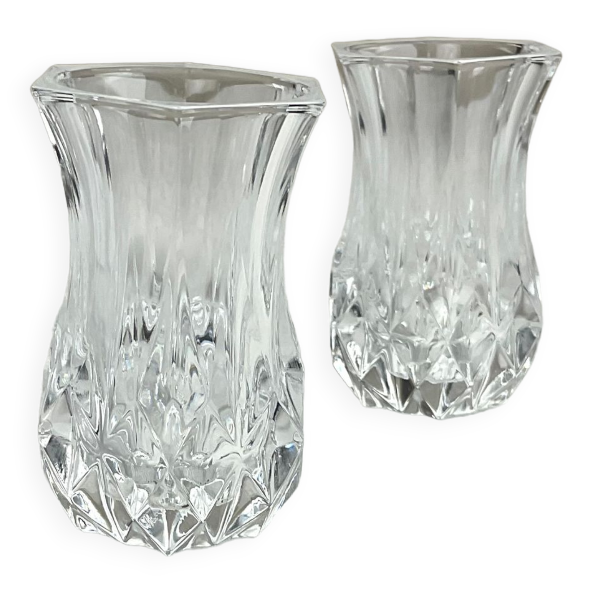 Pair of small crystal vases