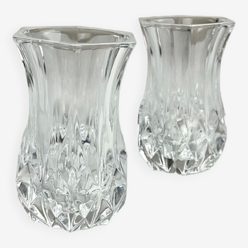 Pair of small crystal vases