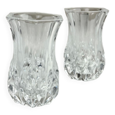 Pair of small crystal vases