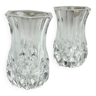 Paire de petits vases en cristal