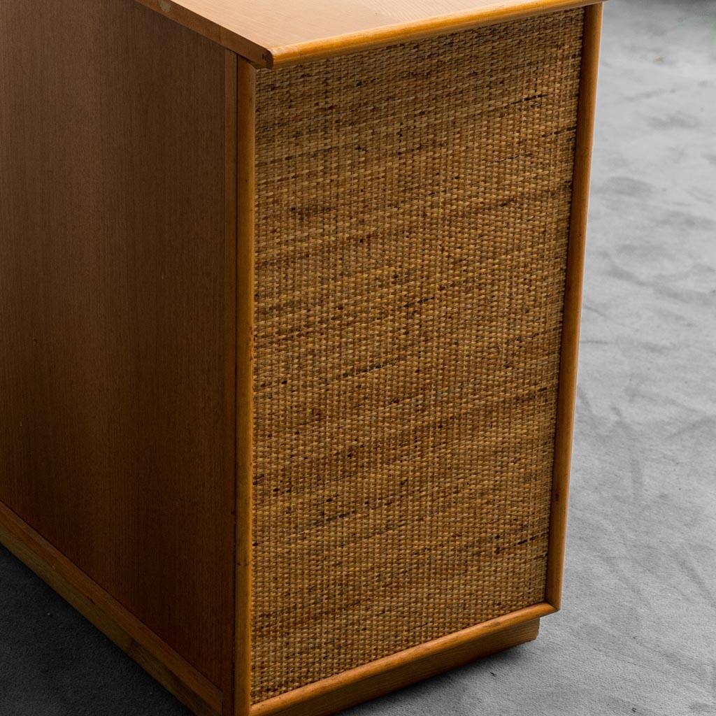 Commode en bois rotin 1970 vintage