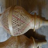 Pair of Balinese wicker sconces