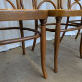 Set of 4 Vintage Bentwood Cane Dining Chair, Thonet Style, 1970s Yugoslavia