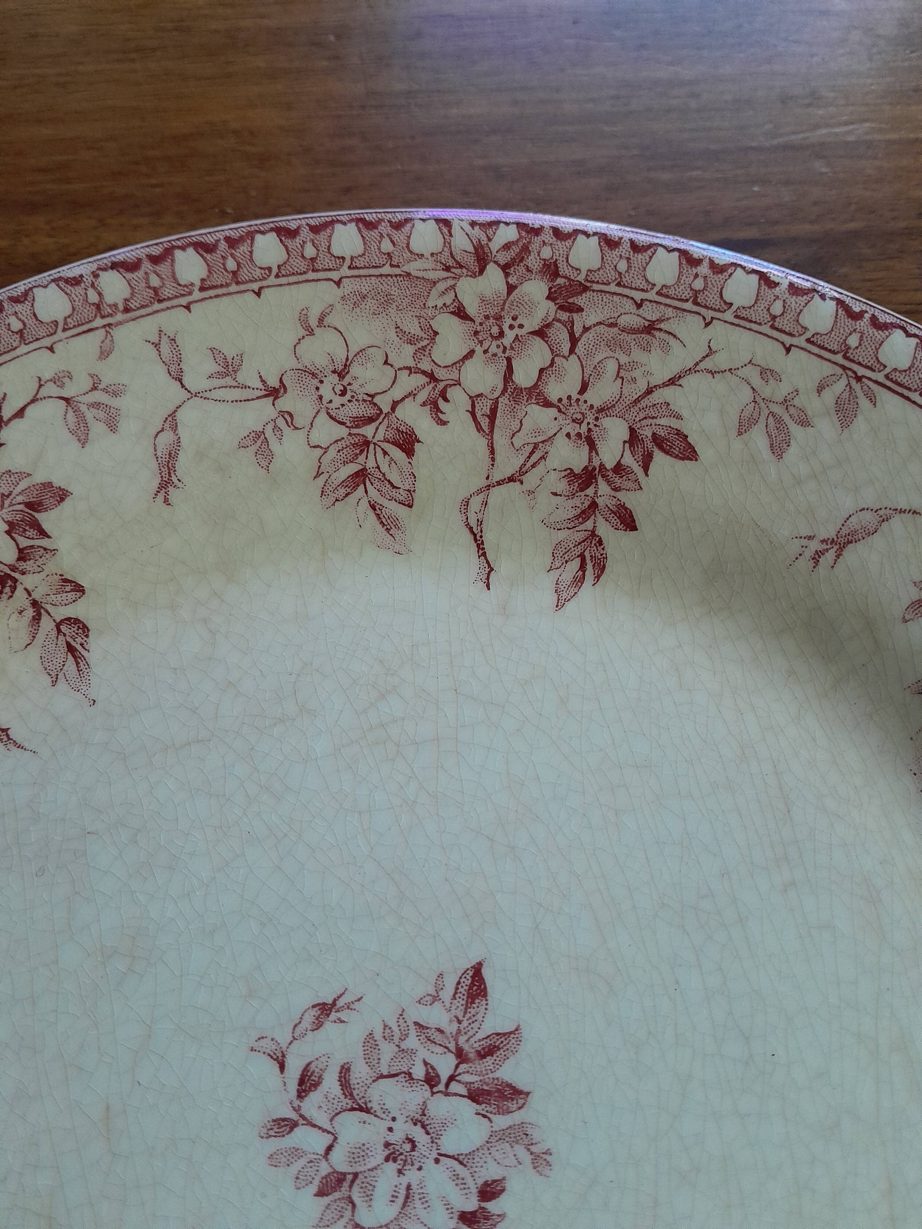 Opaque porcelain plate from Gien - Mariette series