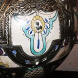 Vase potiche  en ceramique et argent orientaliste Maroc