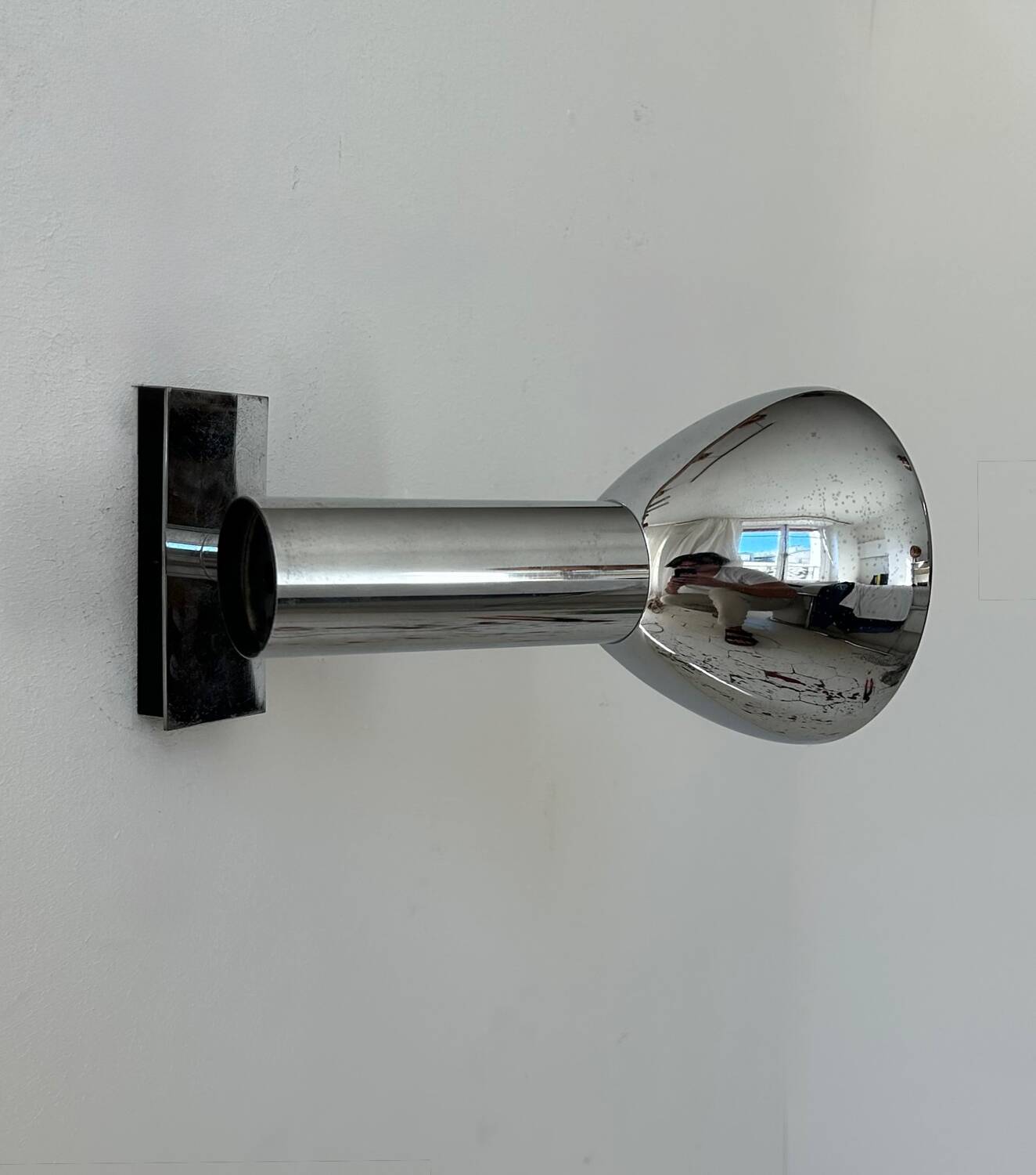 Vintage adjustable wall lamp, chrome-plated metal, France 1970