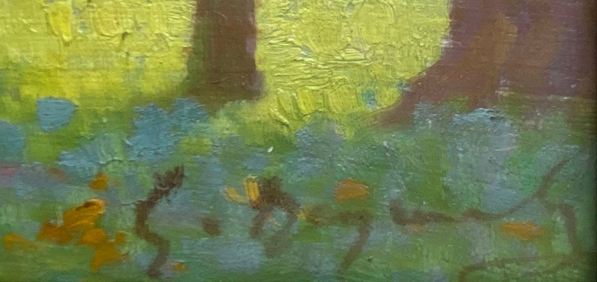 Painting: "Landscape with sunny trees" HSC signed around 1900