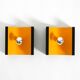 Pair of 60s Space Age metal wall lamps by Klaus Hempel for Kaiser Leuchten